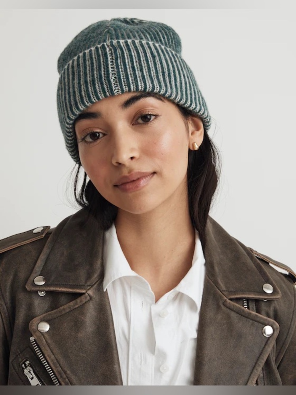 Madewell • Striped Merino Wool Beanie “Old Spruce” Blue/Cream SOLD OUT